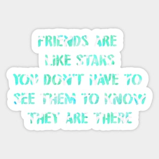 'Friends Are Like Stars' Typography Design Sticker